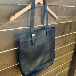 Everlane Black Tote Bag with Long Straps and Open Top